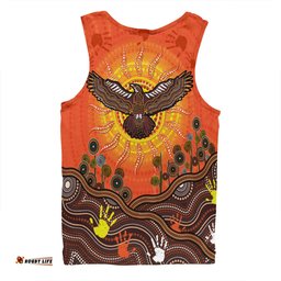 Amazing Aussie Australia Indigenous Flying Eagle With Aboriginal Dot Art Men Tank Top