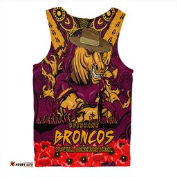 Amazing Aussie Brisbane Broncos Ripped Legacy Of The Game The ANZAC Spirit Lives On Men Tank Top