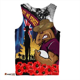 Amazing Aussie Brisbane Broncos United In Spirit Anzac Day Tribute Men Tank Top
