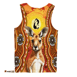 Amazing Aussie Australia Aboriginal Kangaroo Dreaming With Dot Art Men Tank Top