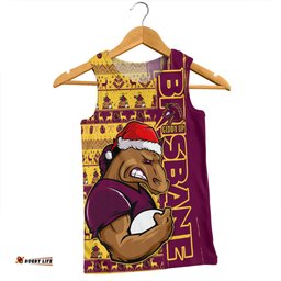 Amazing Aussie Brisbane Broncos Merry Ugly Xmas Nordic Pattern Style Men Tank Top