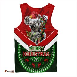 Amazing Aussie Australia Holiday Koala Merry Christmas Red Men Tank Top