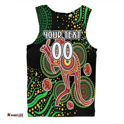 Amazing Aussie Australia Kangaroo Aboriginal Custom Aboriginal Plant With Kangaroo Colorful Art Men Tank Top