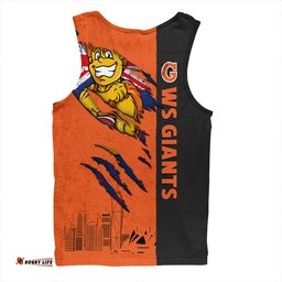 Amazing Aussie GWS GIANTS Burning Passion Of Power Scratch Style Men Tank Top