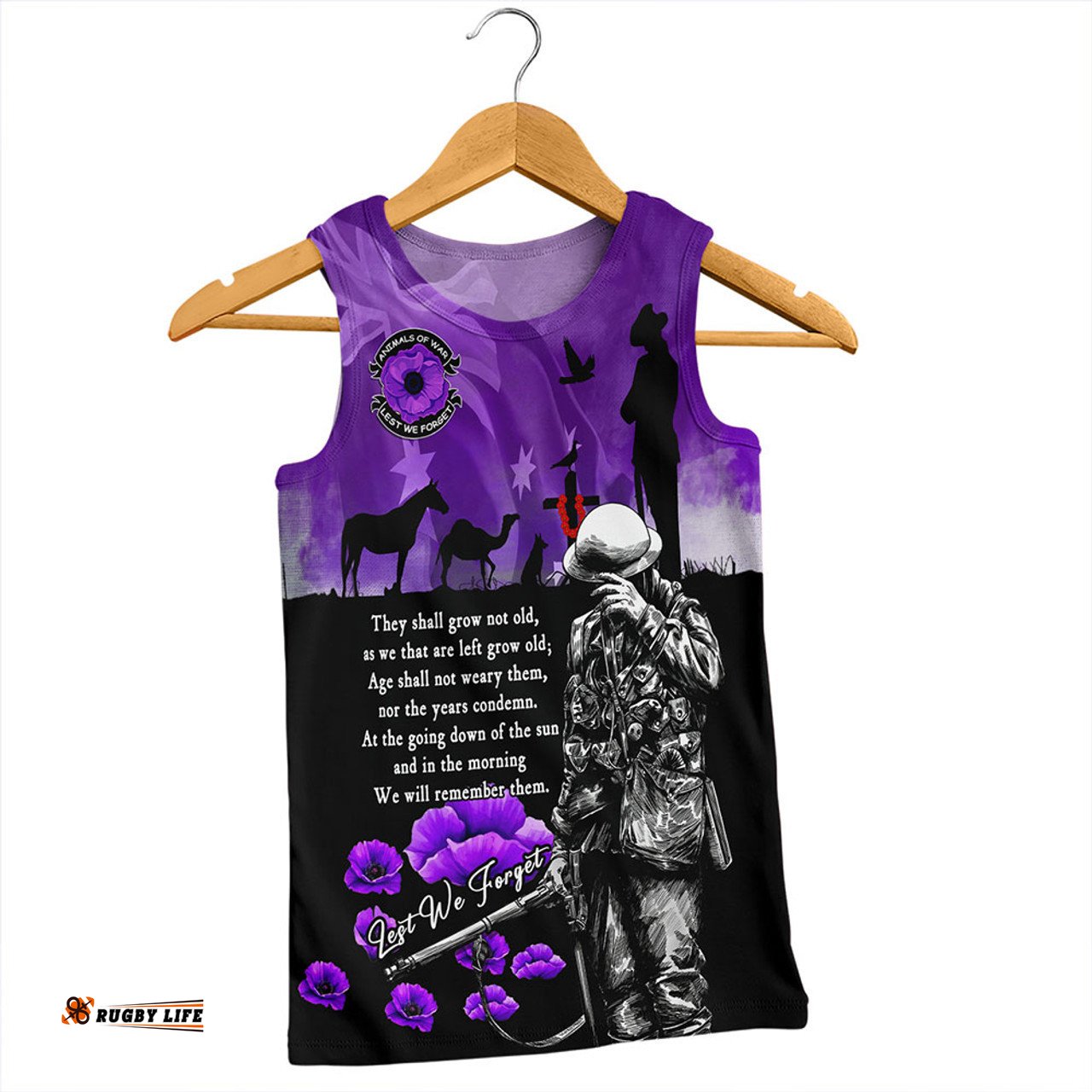 Amazing Aussie Australia Anzac Day Remembering The Animals Victims Of War Men Tank Top