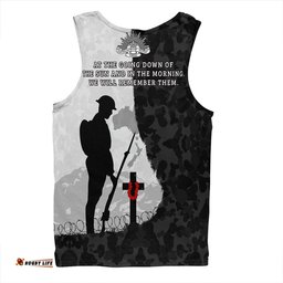 Amazing Aussie Australia Anzac Day Lest We Forget Black Grunge Style Men Tank Top