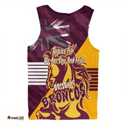Amazing Aussie Brisbane Broncos Happy Australia Day We Are One And Free V2 Men Tank Top