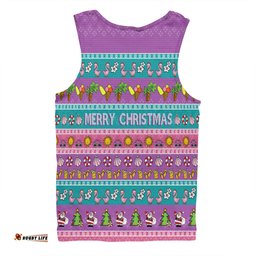 Amazing Aussie Australia Christmas Custom Aussie Christmas Flamingo Summer Vibes Purple Men Tank Top