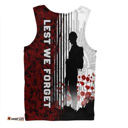 Amazing Aussie Australia Spirit Of Remembrance Day Lest We Forget Red Men Tank Top