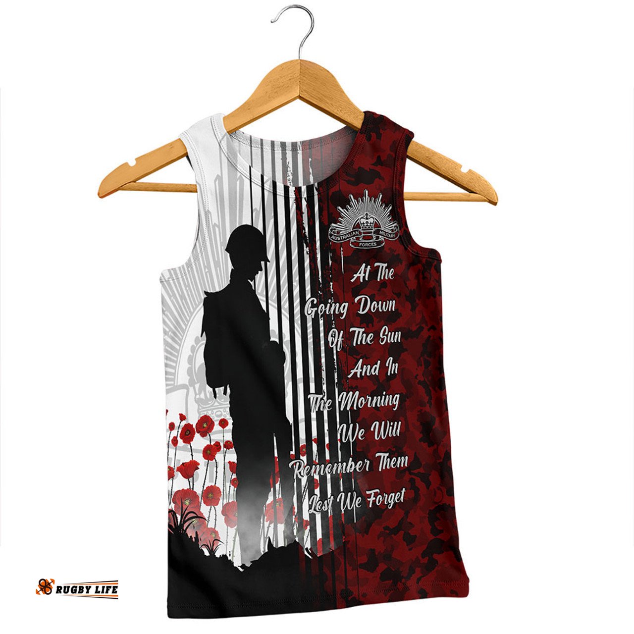 Amazing Aussie Australia Spirit Of Remembrance Day Lest We Forget Red Men Tank Top