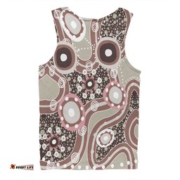 Amazing Aussie Australia Aboriginal Brown Aboriginal Dot Art Inspired Men Tank Top