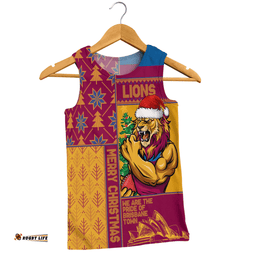 Amazing Aussie Brisbane Lions Merry Christmas Knit Style Festive Spirit Men Tank Top