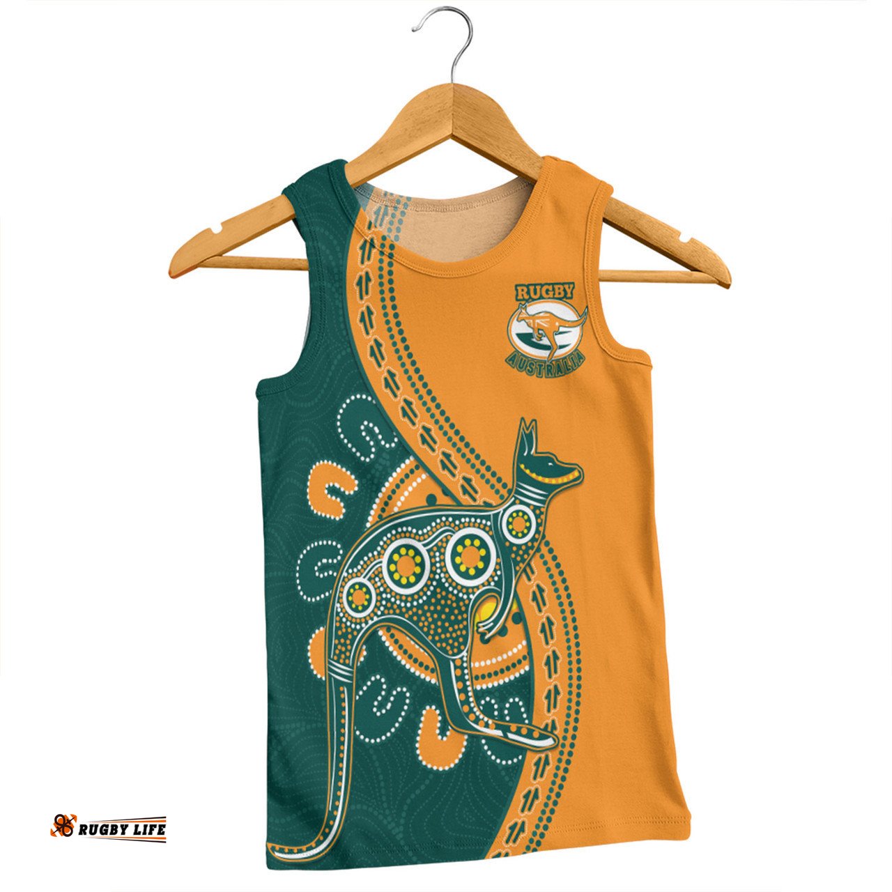 Amazing Aussie Australia Wallabies Custom Go Wallabies Aboriginal Inspired Jersey Orange Men Tank Top