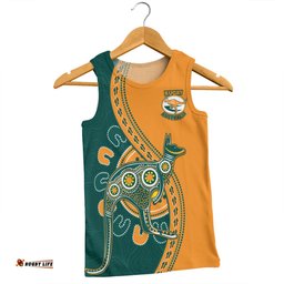 Amazing Aussie Australia Wallabies Custom Go Wallabies Aboriginal Inspired Jersey Orange Men Tank Top