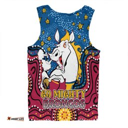 Amazing Aussie Brisbane Broncos Custom Custom With Aboriginal Inspired Style Of Dot Painting Patterns Men Tank Top