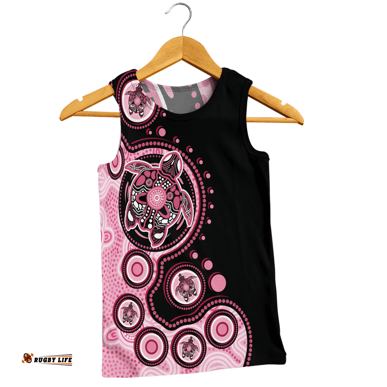 Amazing Aussie Australia Indigenous Turtle Aboriginal Dot Art Pink Men Tank Top