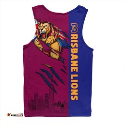 Amazing Aussie Brisbane Lions Burning Passion Of Power Scratch Style Men Tank Top