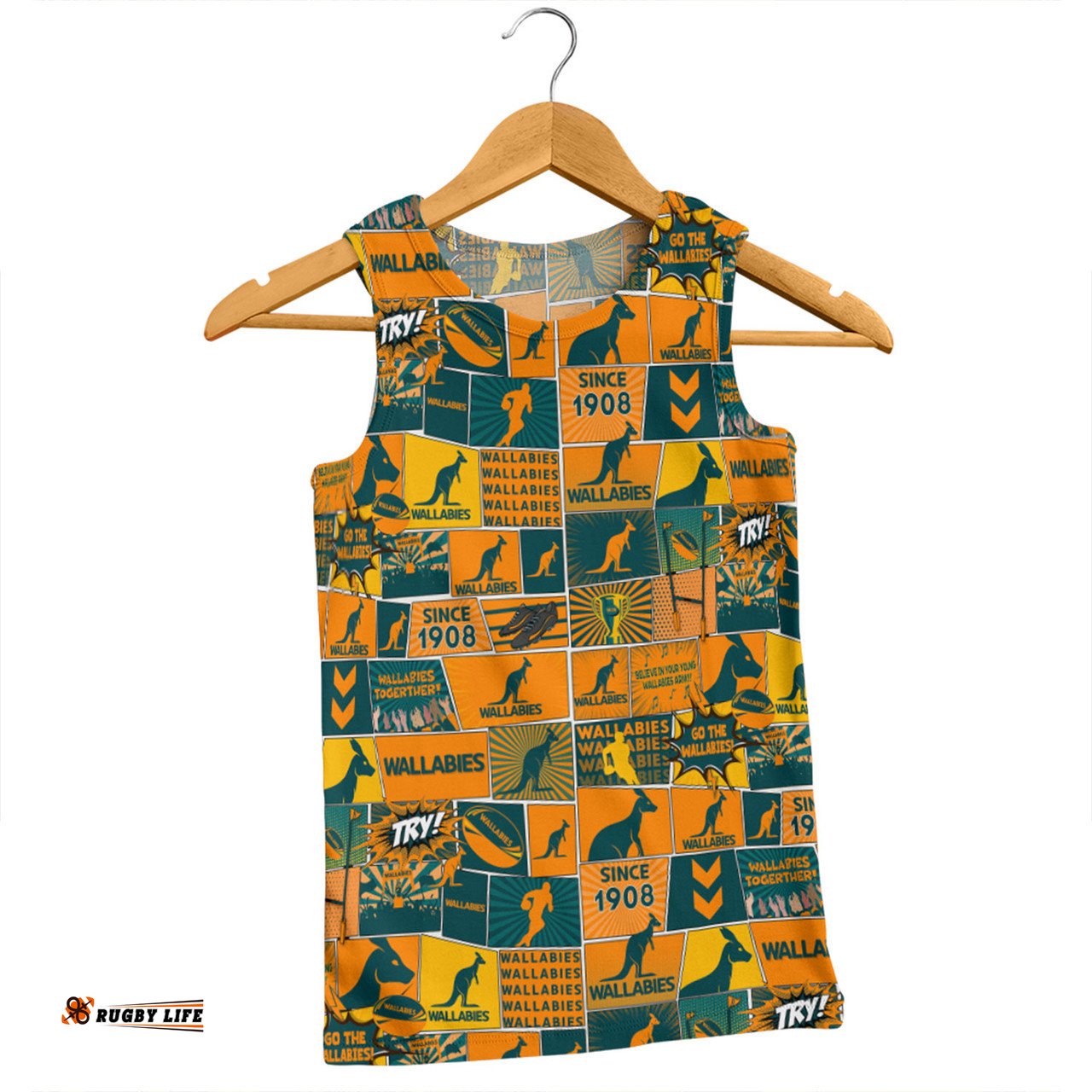 Amazing Aussie Australia Wallabies Team Of Us Die Hard Fan Supporters Comic Style Men Tank Top