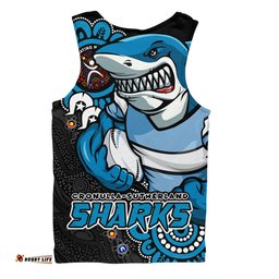 Amazing Aussie Cronulla Sutherland Sharks Power Through Generations NAIDOC Edition Men Tank Top