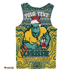 Amazing Aussie Australia Wallabies Christmas Custom Christmas Knit Patterns Vintage Jersey Ugly Men Tank Top