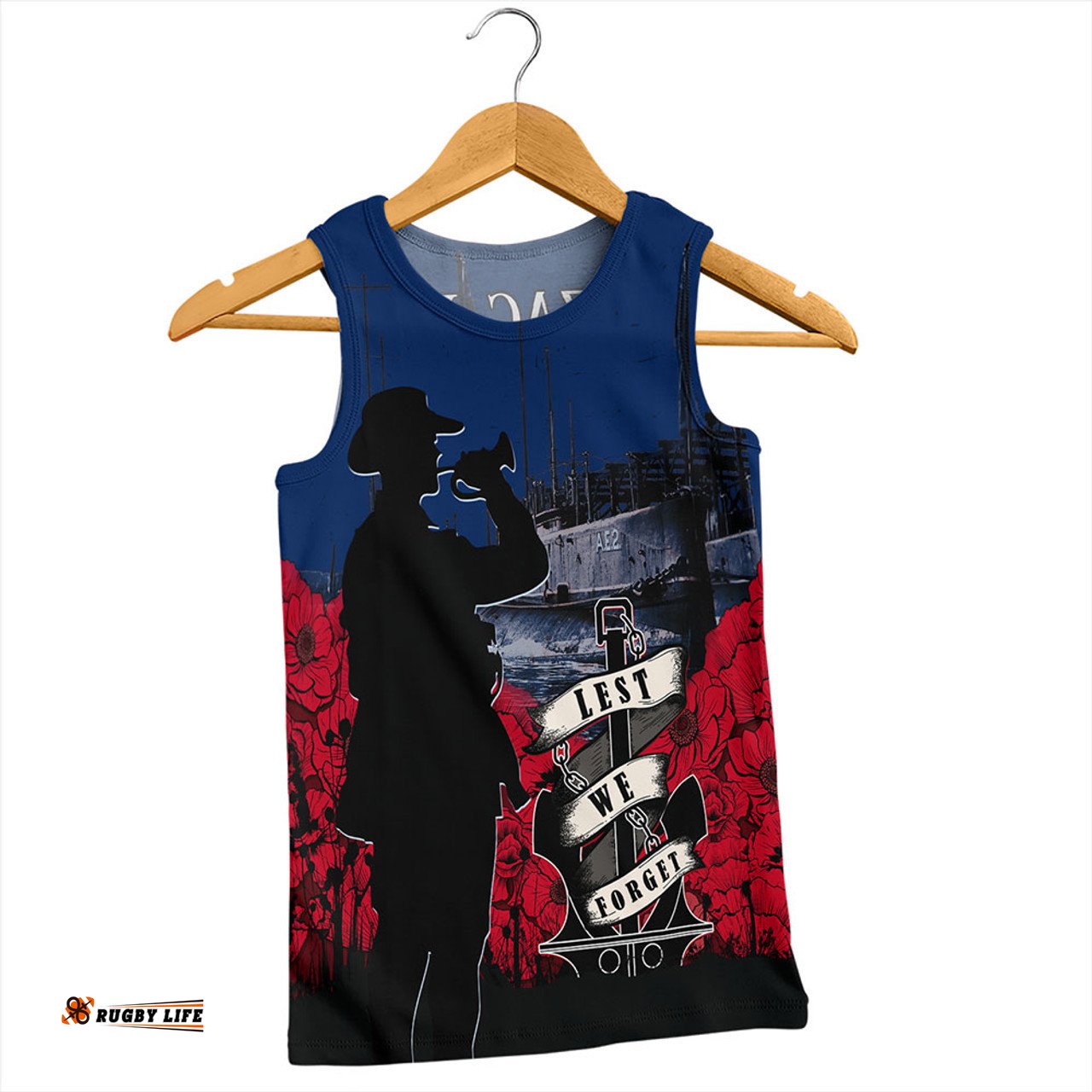 Amazing Aussie Australia Anzac Day Lest We Forget Royal Australian Navy Men Tank Top