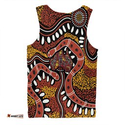 Amazing Aussie Australia Rainbow Serpent Aboriginal Aboriginal Dot Art Snake Artwork Men Tank Top