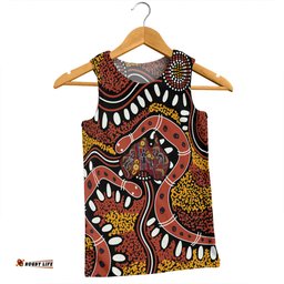 Amazing Aussie Australia Rainbow Serpent Aboriginal Aboriginal Dot Art Snake Artwork Men Tank Top