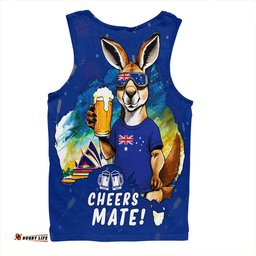 Amazing Aussie Australia Happy Australia Day Funny Kangaroo With Beer Men Tank Top