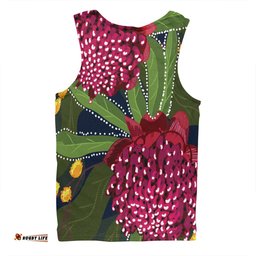 Amazing Aussie Australia Flowers Aboriginal Australian Waratah Flower Art Men Tank Top