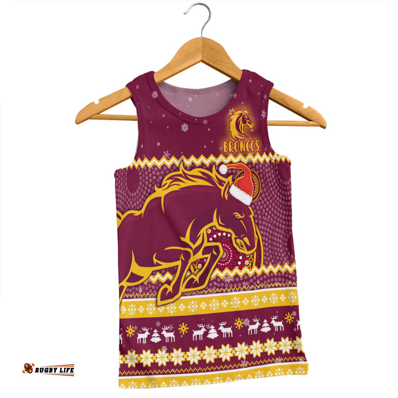 Amazing Aussie Brisbane Broncos Christmas Custom Ugly Xmas And Aboriginal Patterns For Die Hard Fan Men Tank Top