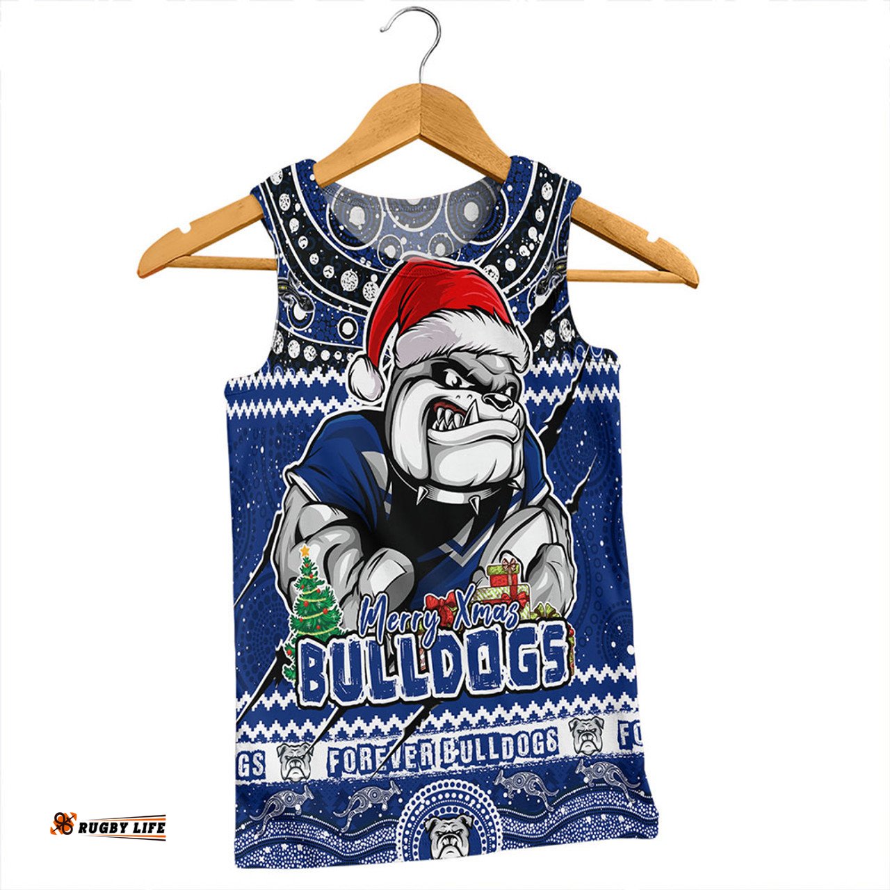 Amazing Aussie Canterbury Bankstown Bulldogs Aboriginal Xmas Special Ugly Christmas Style Men Tank Top