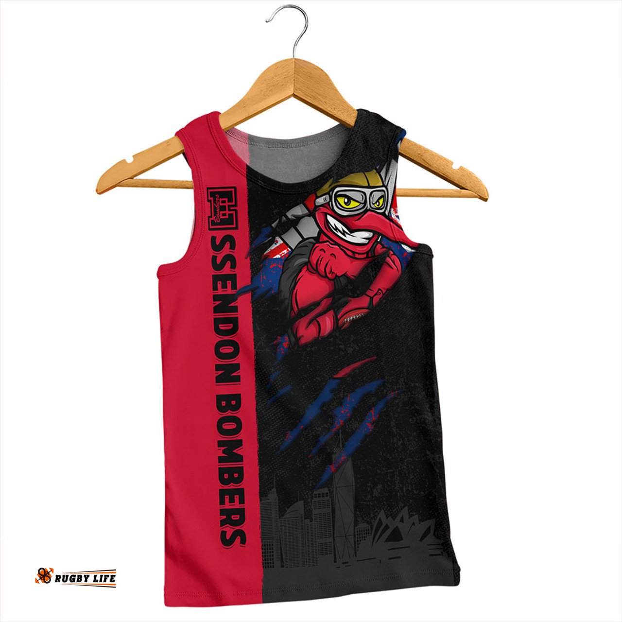 Amazing Aussie Essendon Burning Passion Of Power Scratch Style Men Tank Top
