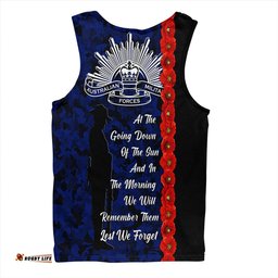 Amazing Aussie Australia Poppy Line Anzac Memorial Blue Men Tank Top