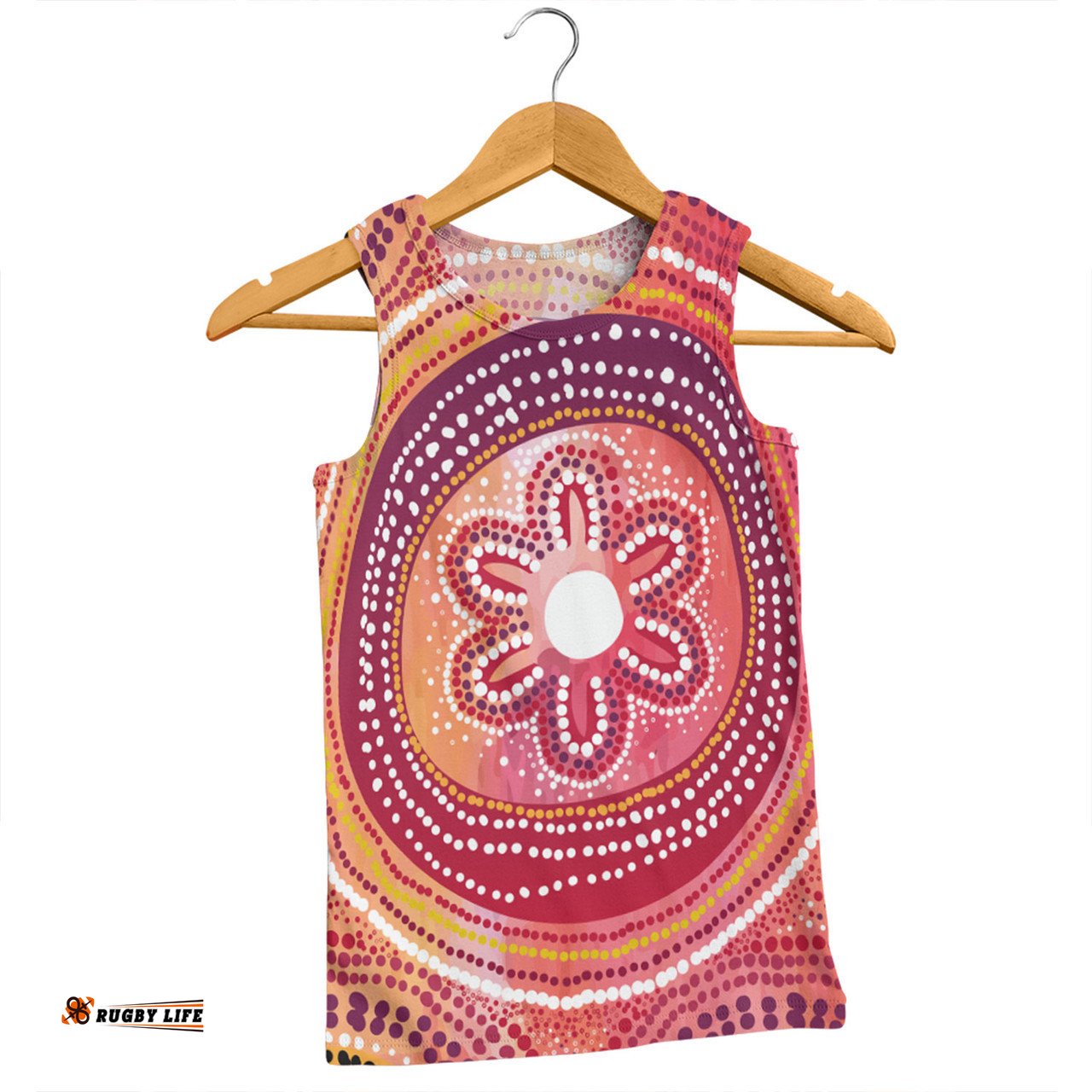 Amazing Aussie Australia Dot Painting Inspired Aboriginal Aboriginal Style Dot Men Tank Top