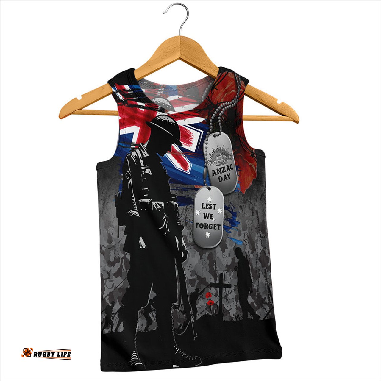 Amazing Aussie Australia Tribute To The Brave Anzac Day Men Tank Top