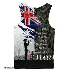 Amazing Aussie Australia Remembrance Day Lest We Forget Australian Military Tribute Green Men Tank Top