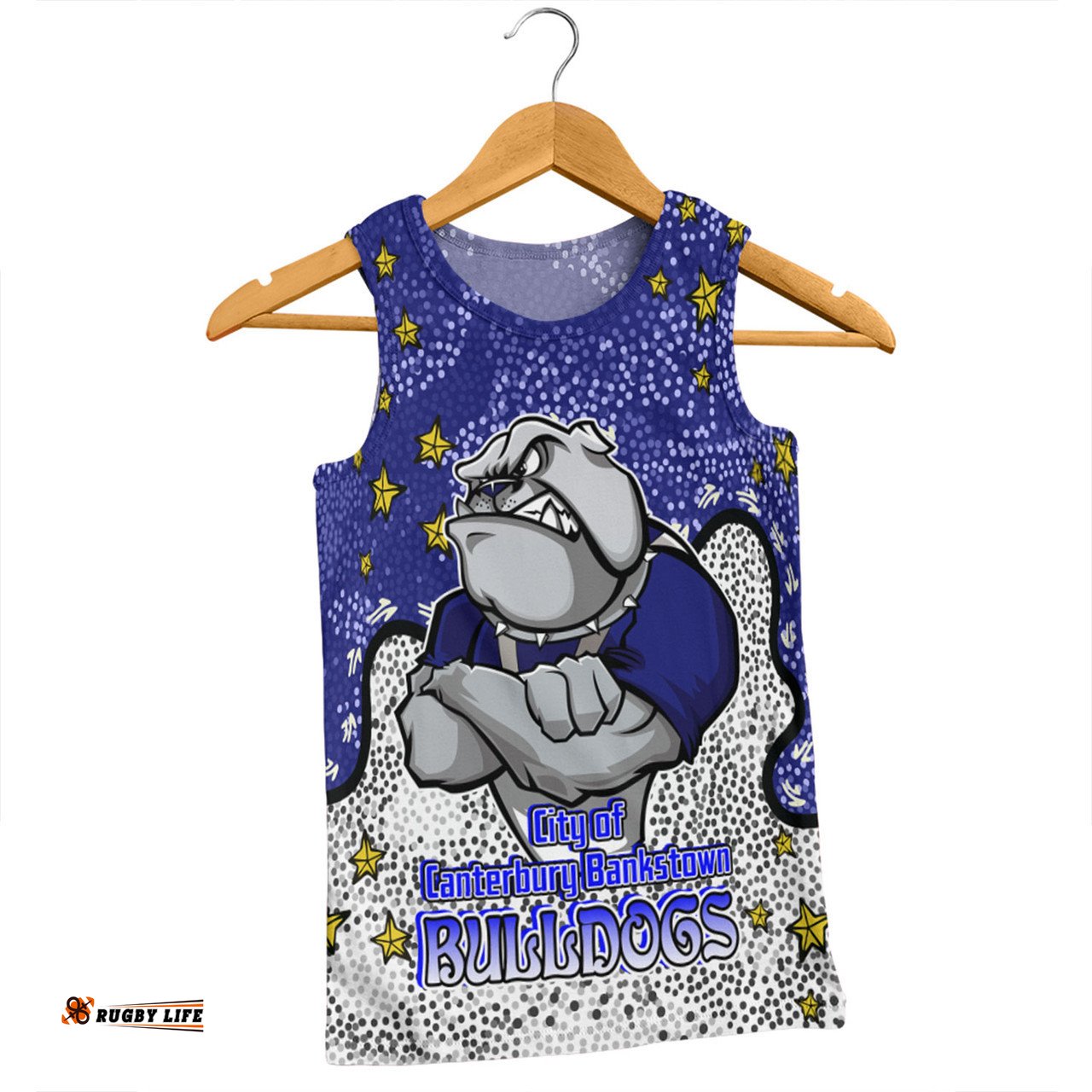 Amazing Aussie Canterbury Bankstown Bulldogs Custom Team With Dot And Star Patterns For Tough Fan Men Tank Top