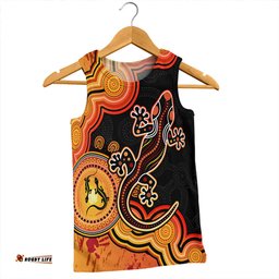 Amazing Aussie Australia Aboriginal Lizard Dreaming Outback Orange Men Tank Top
