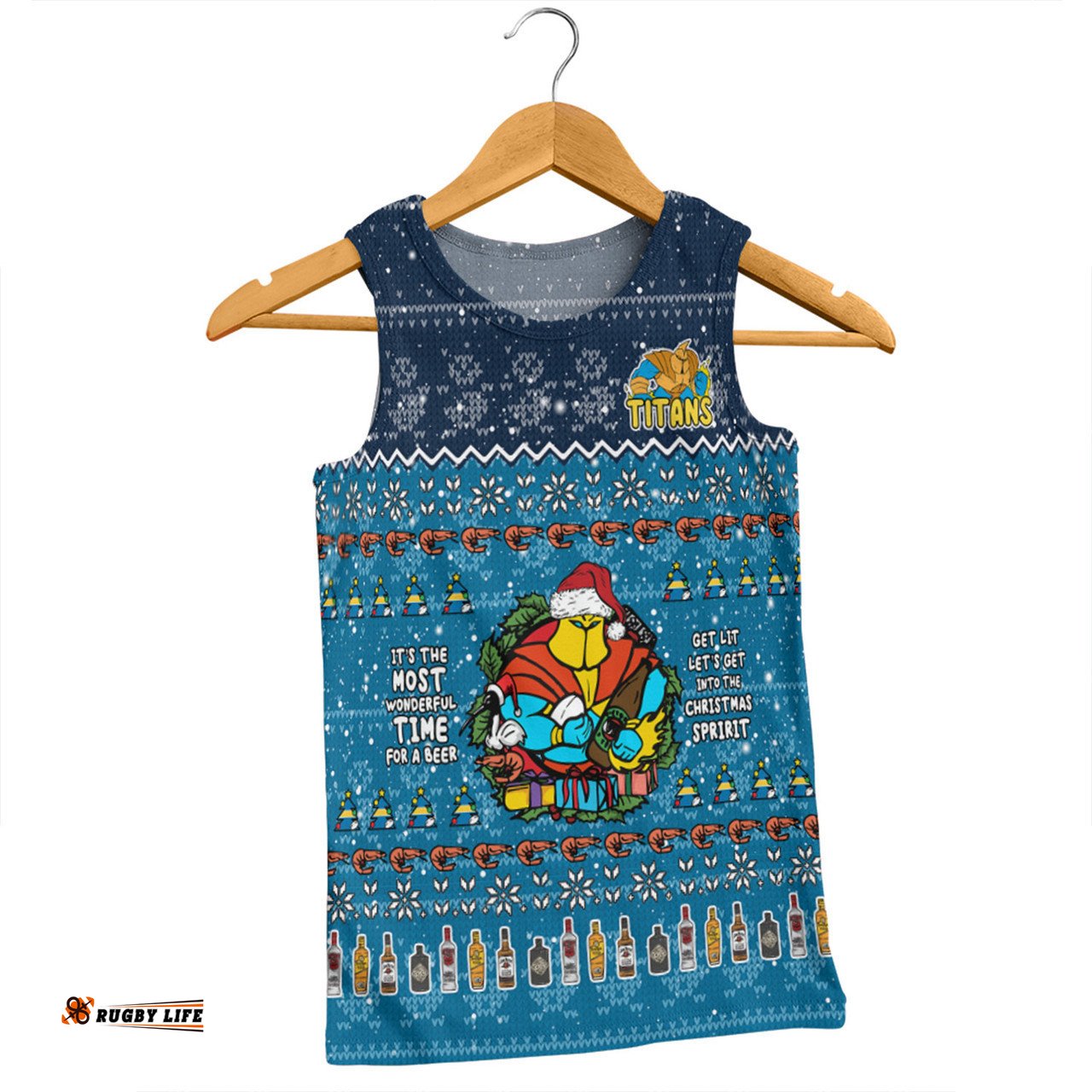 Amazing Aussie Gold Coast Titans Christmas Custom Chrissie Spirit Men Tank Top