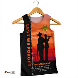 Amazing Aussie Australia Remembrance Day We Shall Not Forget We Will Remember Them Men Tank Top