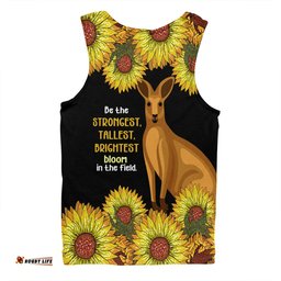 Amazing Aussie Australia Kangaroo Aboriginal Custom Aboriginal Sunflowers With Kangaroo Be The Strongest Dot Painting Art Men Tank Top