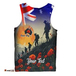 Amazing Aussie Australia Custom Anzac Day Soldiers With Australia Flag Men Tank Top