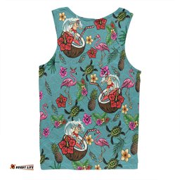 Amazing Aussie Australia Christmas Surfing Funny Santa Surfing Colorful Seamless Pattern Men Tank Top
