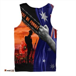 Amazing Aussie Australia Remembrance Day Australian Fallen Heroes Orange Men Tank Top