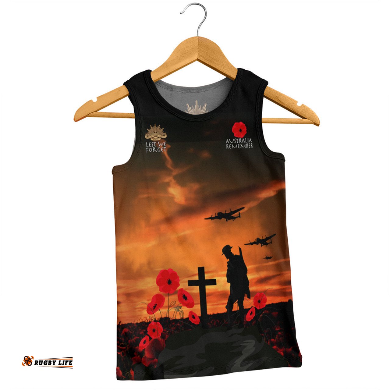 Amazing Aussie Australia Anzac Day Australia Remember Orange Men Tank Top