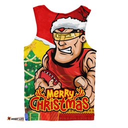 Amazing Aussie Gold Coast SUNS Santa Scoring Touchdown On Christmas Game Day Men Tank Top