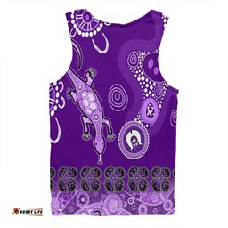 Amazing Aussie Australia Goanna Aboriginal Indigenous Dot Goanna (Purple) Men Tank Top