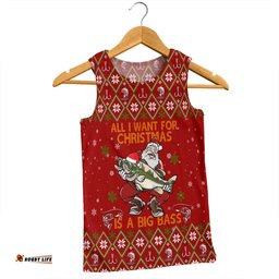 Amazing Aussie Australia Christmas Fishing Custom All I Want For Christmas Is A Big Bass Men Tank Top