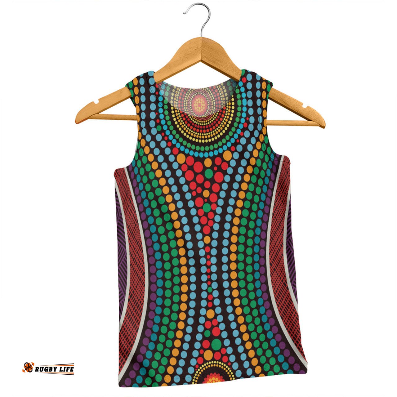 Amazing Aussie Australia Dot Painting Inspired Aboriginal Dot Color In The Aboriginal Style Men Tank Top