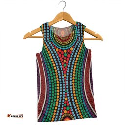 Amazing Aussie Australia Dot Painting Inspired Aboriginal Dot Color In The Aboriginal Style Men Tank Top
